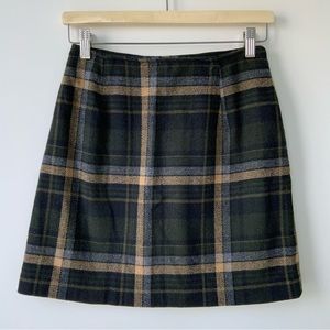 PLAID TRIBAL WOOL SKIRT